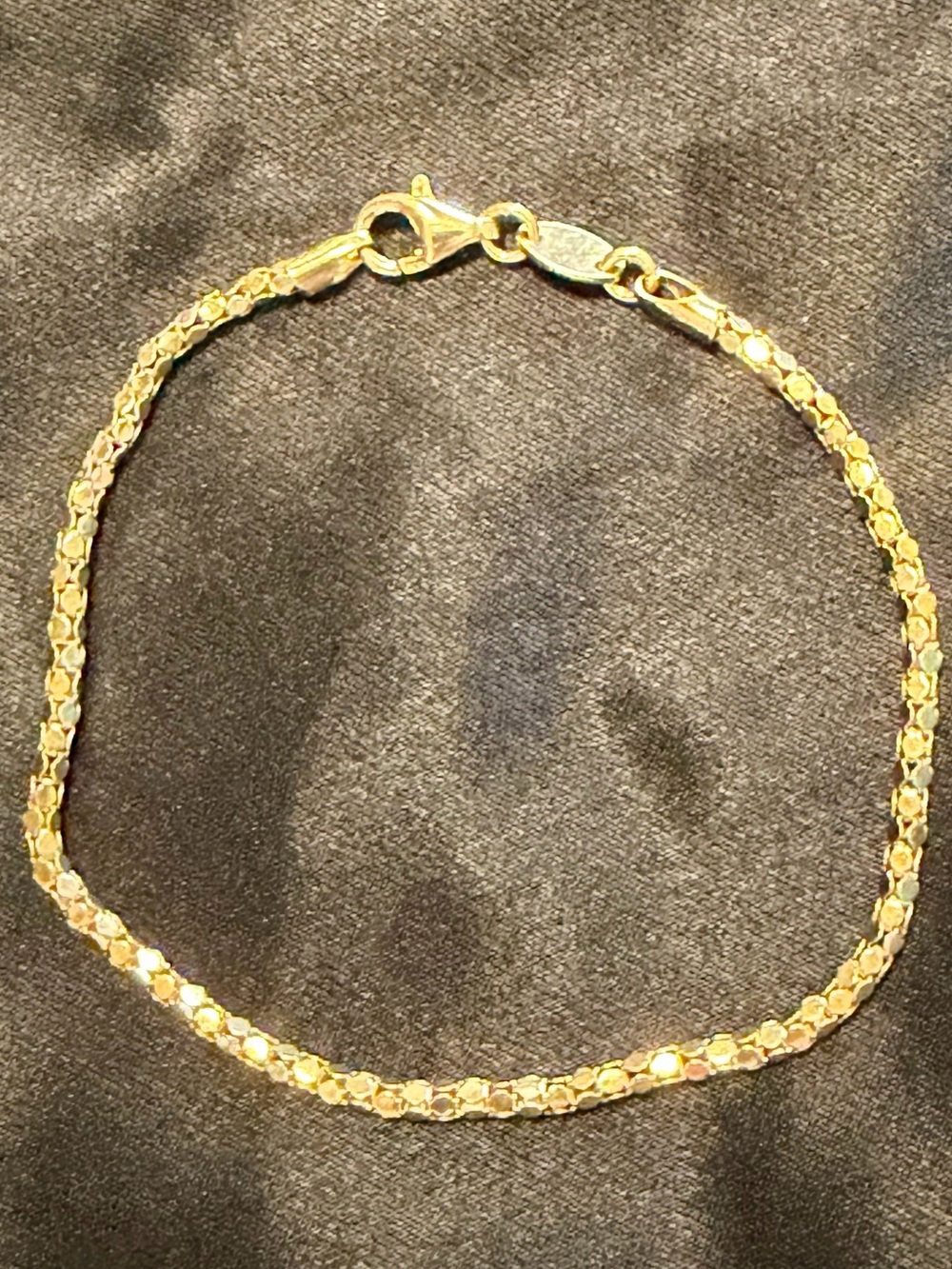 Dyadema Italy 925 Sterling Silver Gold Vermeil Bracelet Popcorn Mesh 7” Vintage
